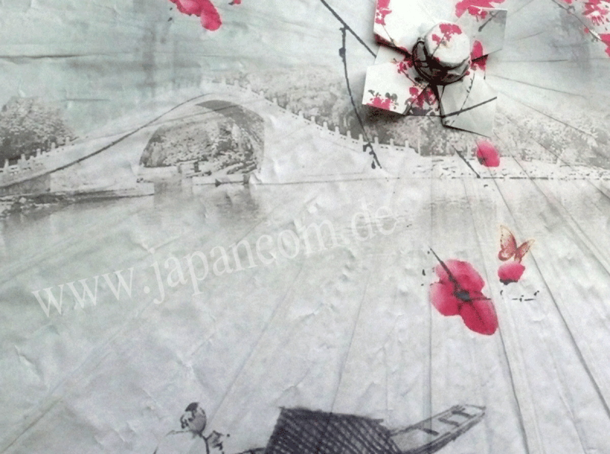 Flusslandschaft Sonnenschirm aus Papier 84cm