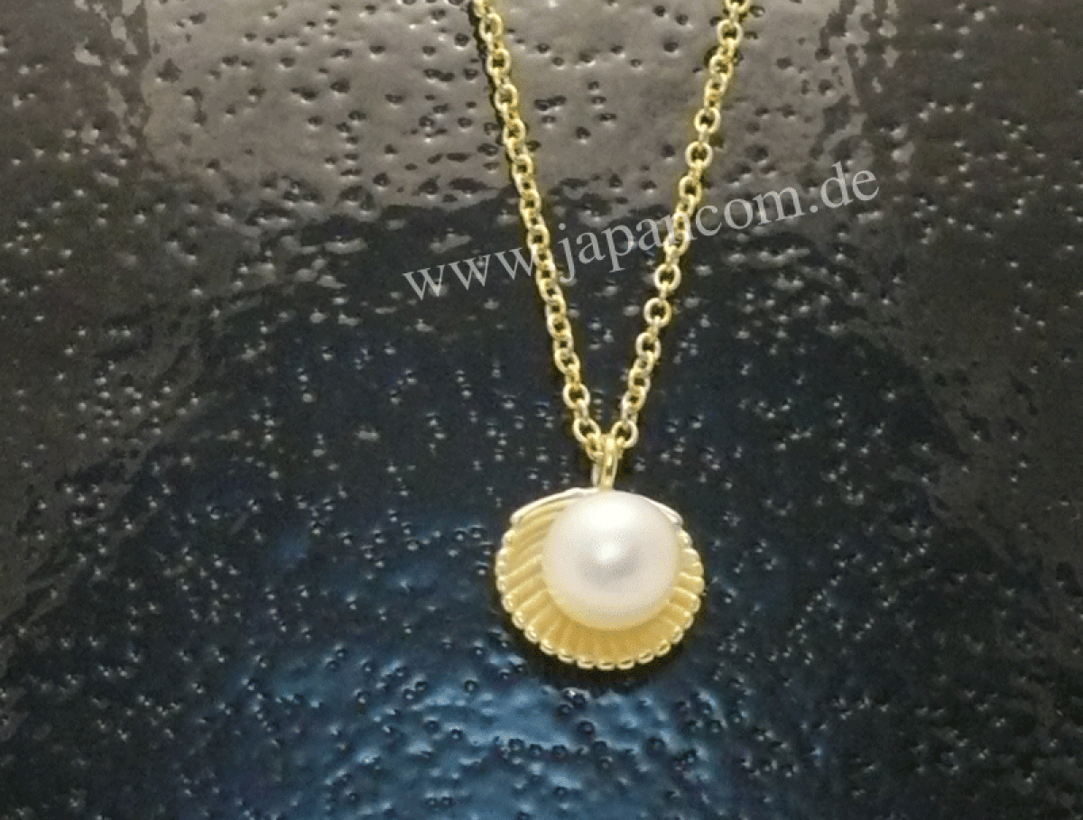 Silberkette mit Anhänger Muschel mit Perle