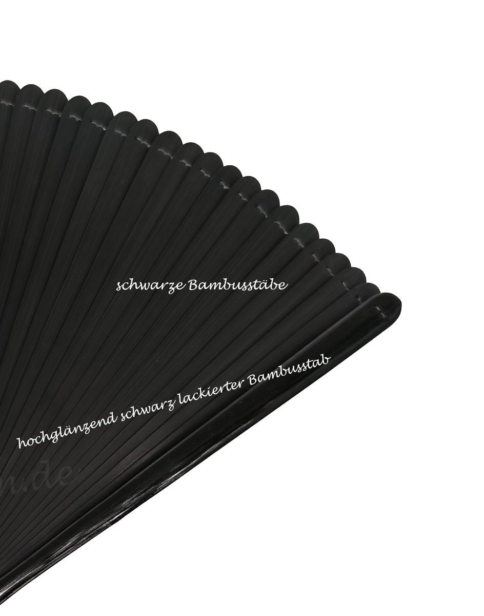 Fächer Bambus de Luxe ohne Muster schwarz