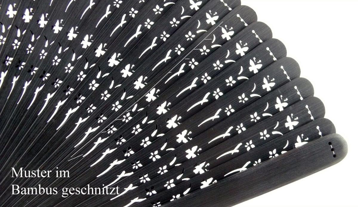 Fächer Bambus Pur schwarz
