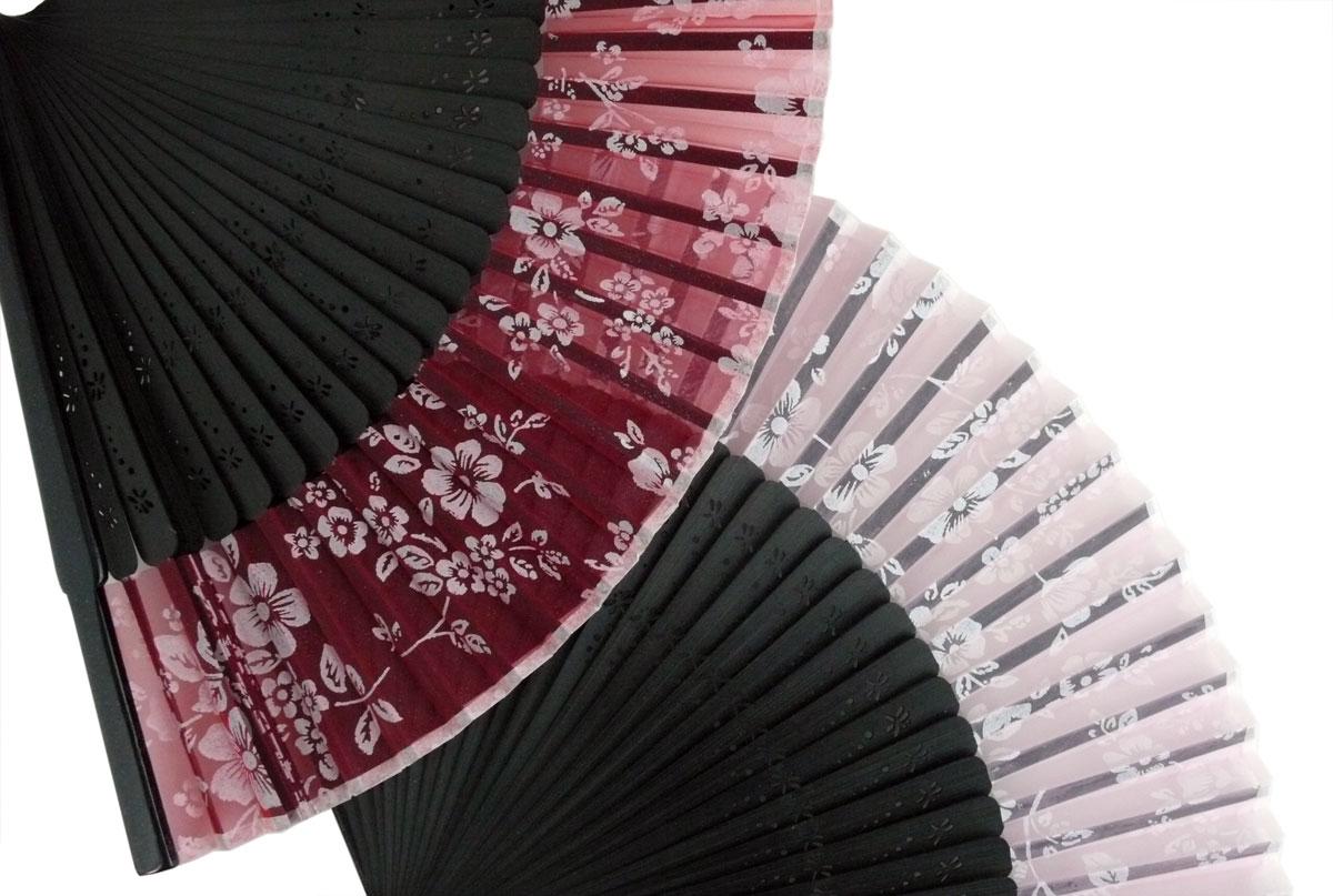 Fächer Shiroi Hana rosa