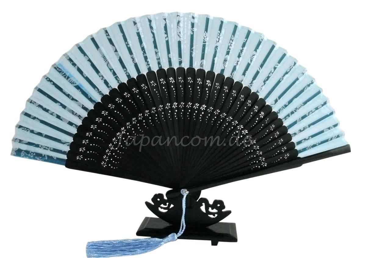 Fächer Shiroi Hana türkis