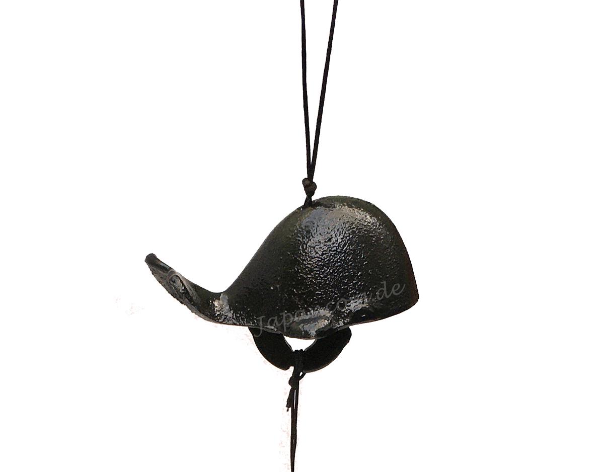 Windspiel Glocke Gusseisen Wal schwarz
