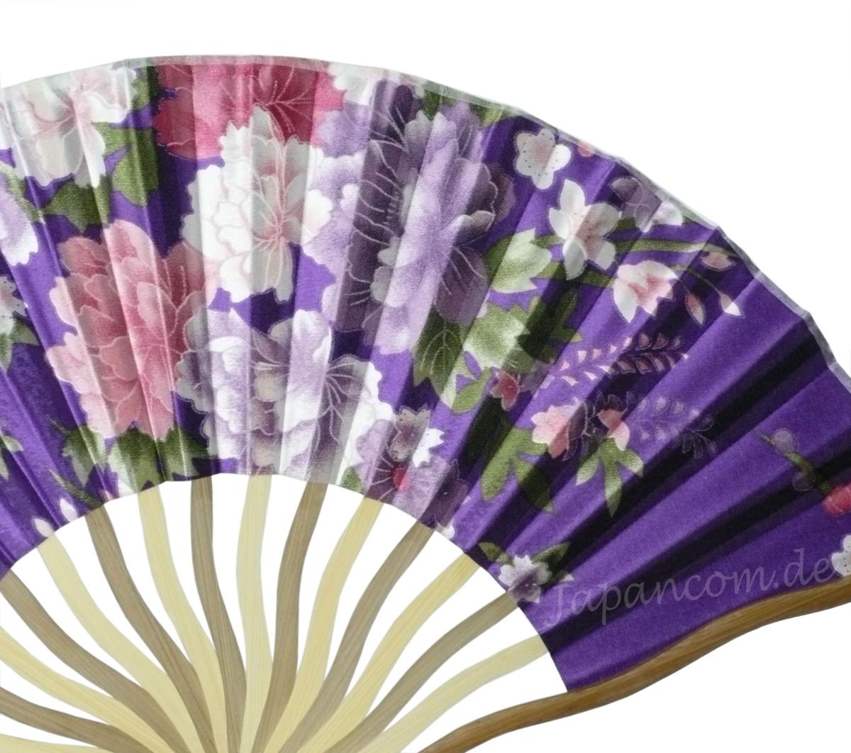 Gebogener Fächer Blumen violett 21cm