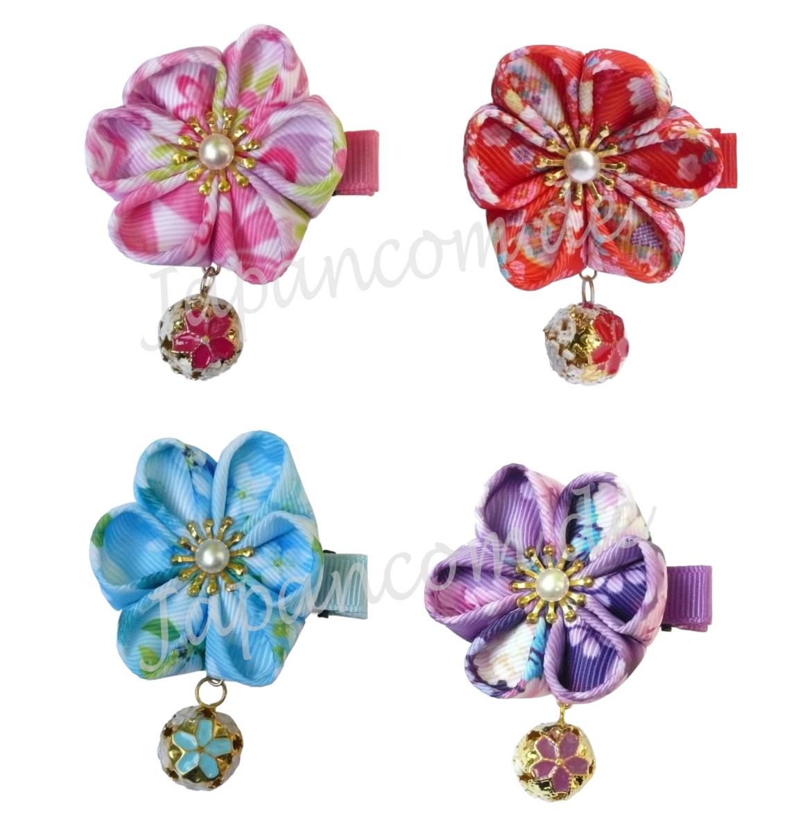 Haarklammer Haarspange Kirschblüte mit Glocke