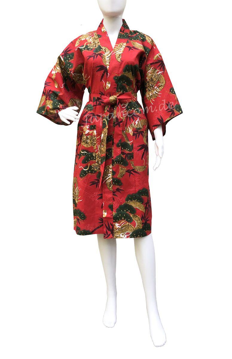 Happi - Kimono Drachen Kiefer rot, kurz