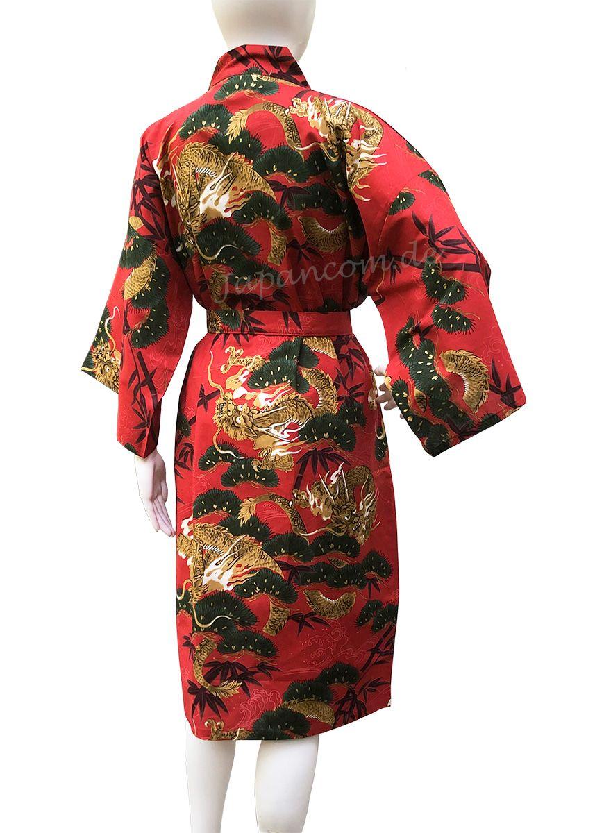 Happi - Kimono Drachen Kiefer rot, kurz