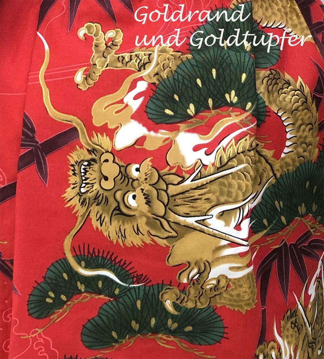 Happi - Kimono Drachen Kiefer rot, kurz