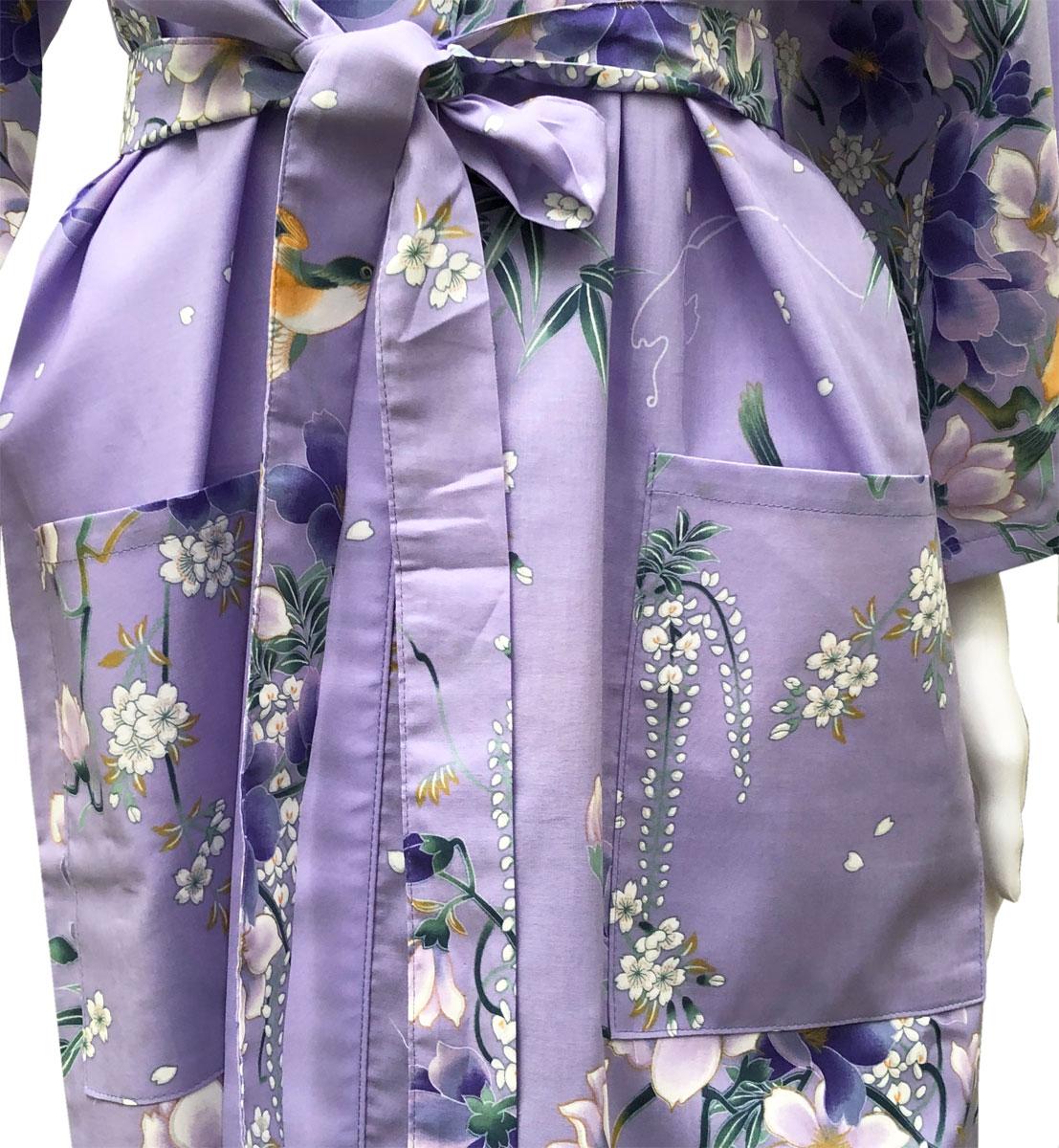 Happi Kimono Hana lila kurz