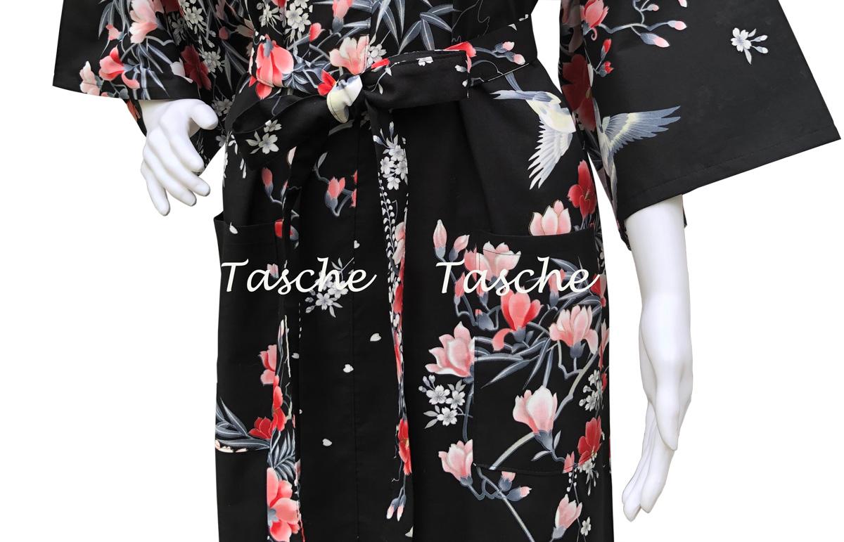 Happi Kimono Hana schwarz kurz