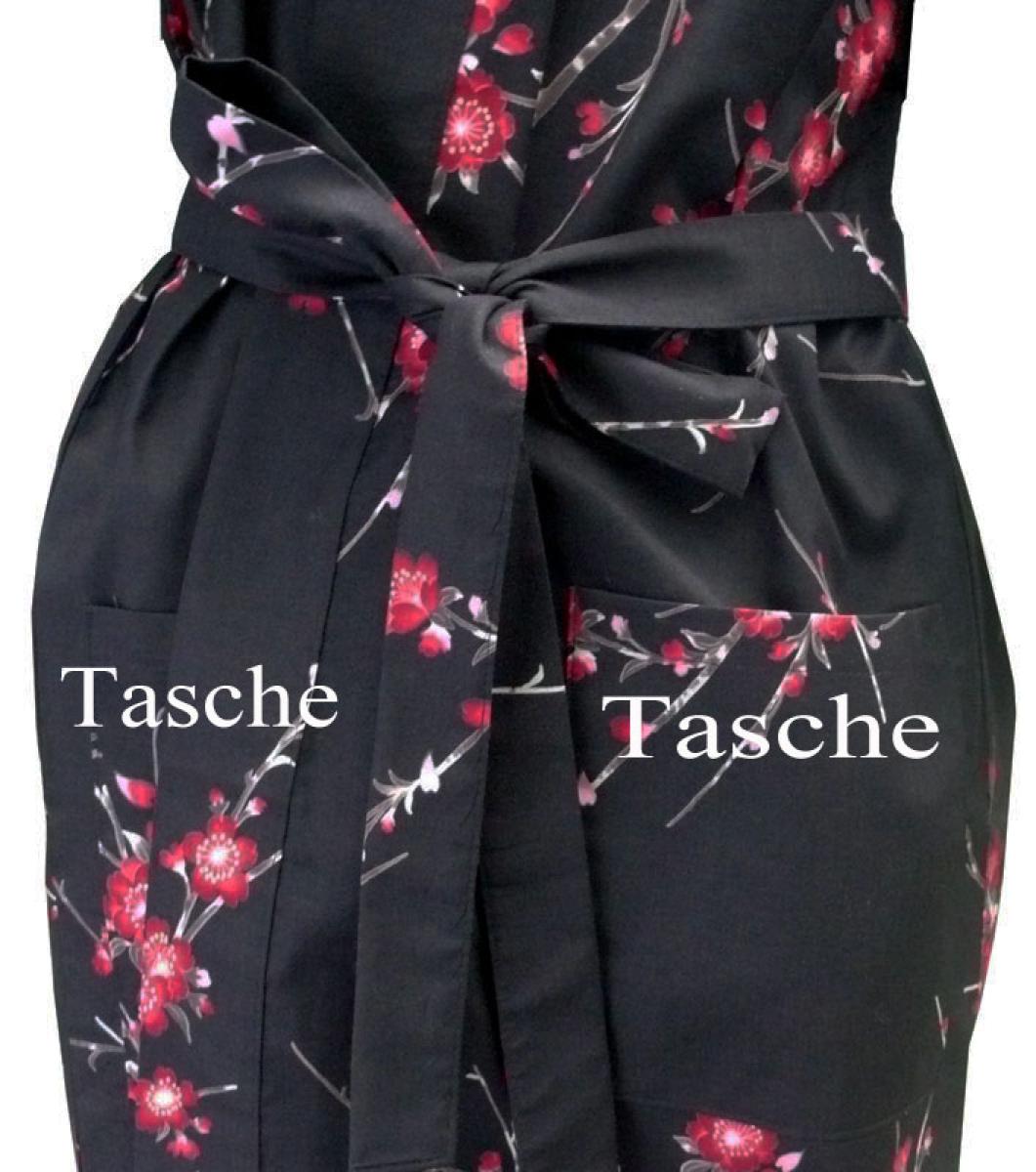 Happi Kimono Cherry Blossom schwarz kurz