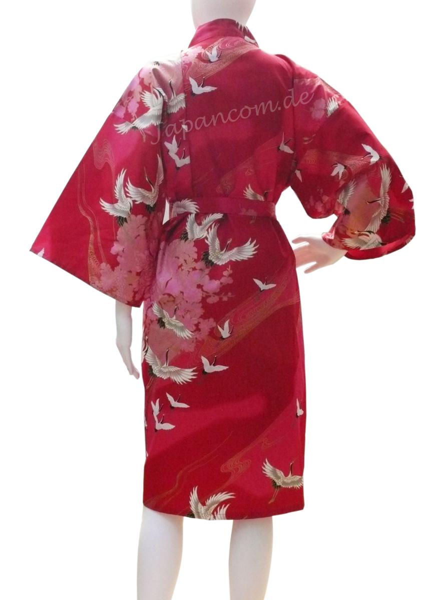 Happi Kimono Tsuru (Kranich) rot, kurz