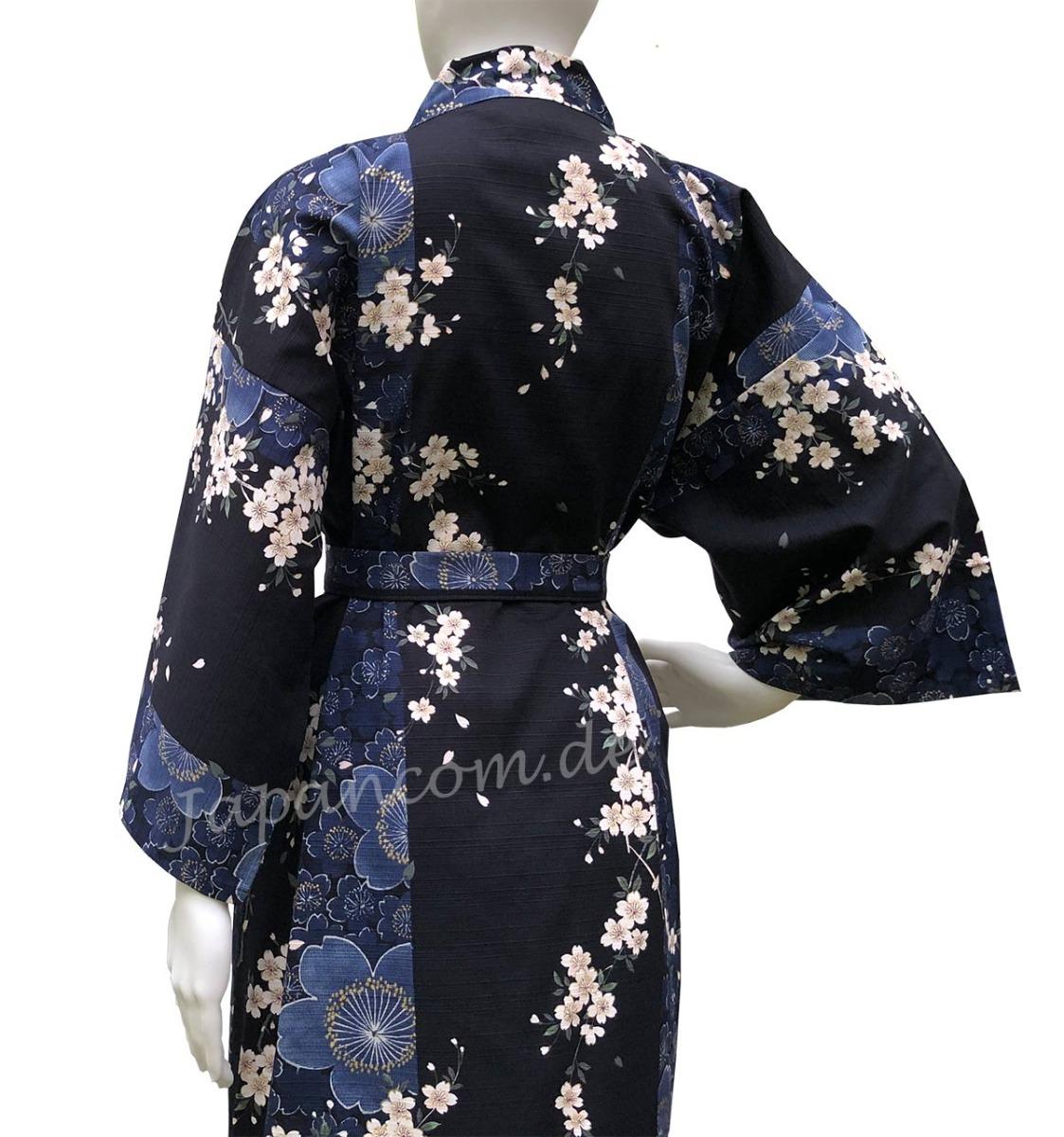 Kimono Sakura (Kirschblüte) blau, kurz