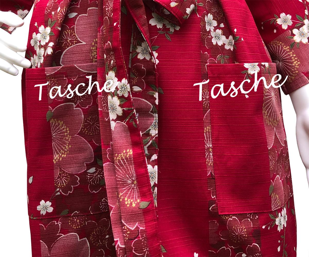 Detail von den aufgesetzten Taschen auf dem Kimono