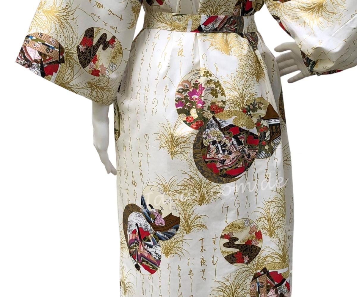 Bademantel Kimono Prinzessin weiss knielang