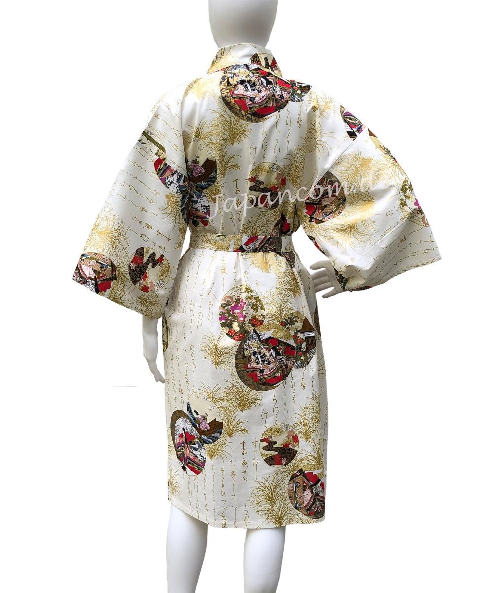 Bademantel Kimono Prinzessin weiss knielang
