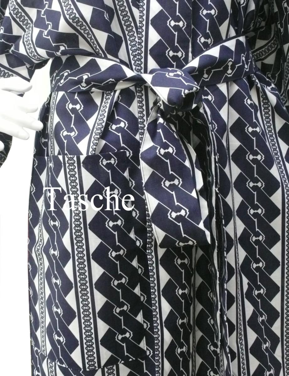 Yukata Kette XL, blau-weiss, kurz