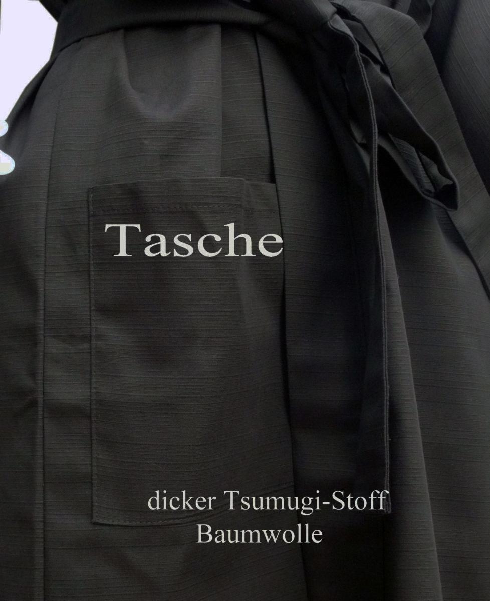 Happi Kimono Mon XL schwarz gestickt kurz