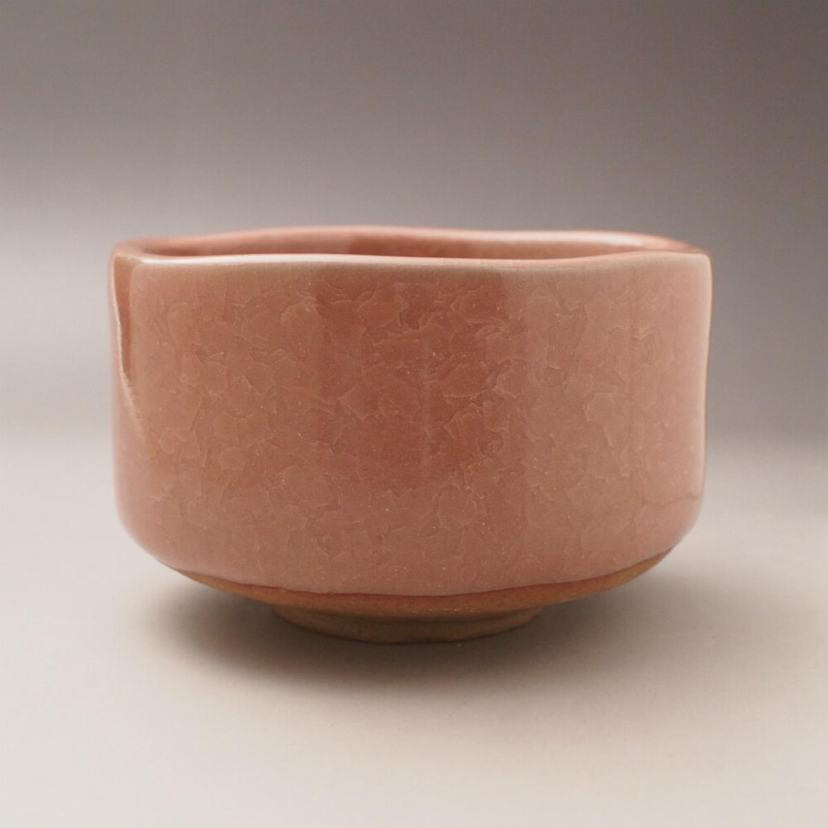 Matchaschale Kanyu Craquele Glasur pink