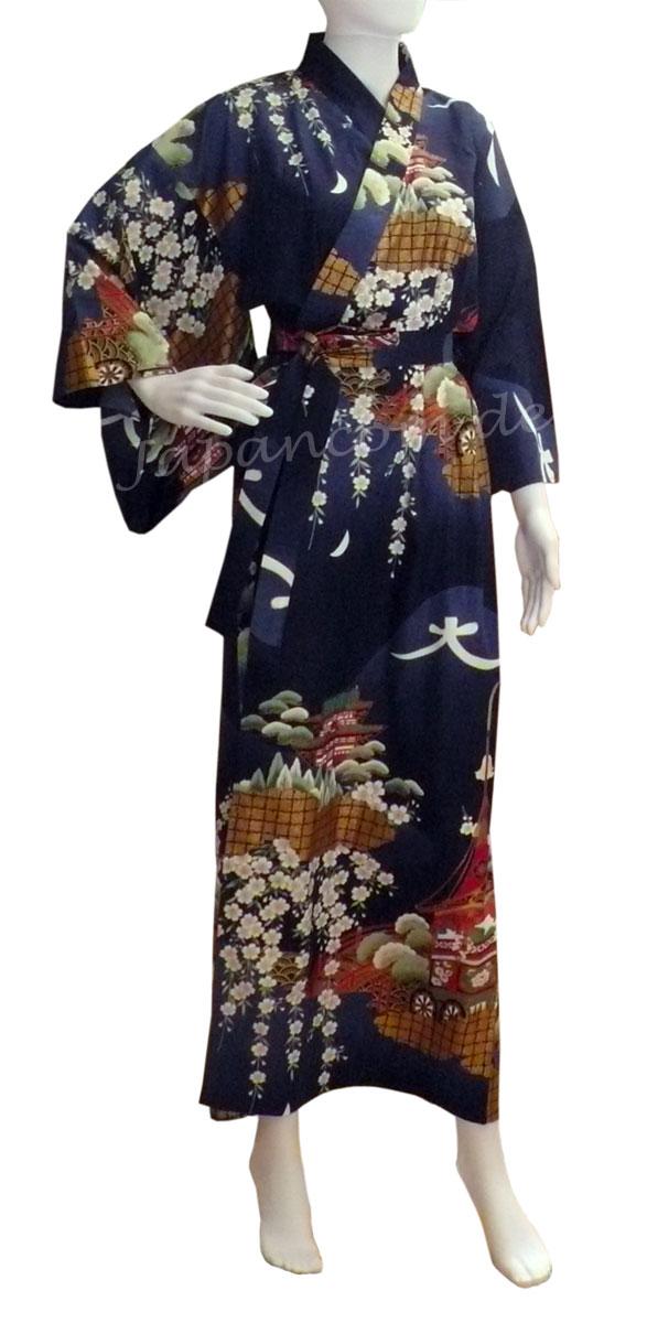 Kimono Daimonji blau, Dame