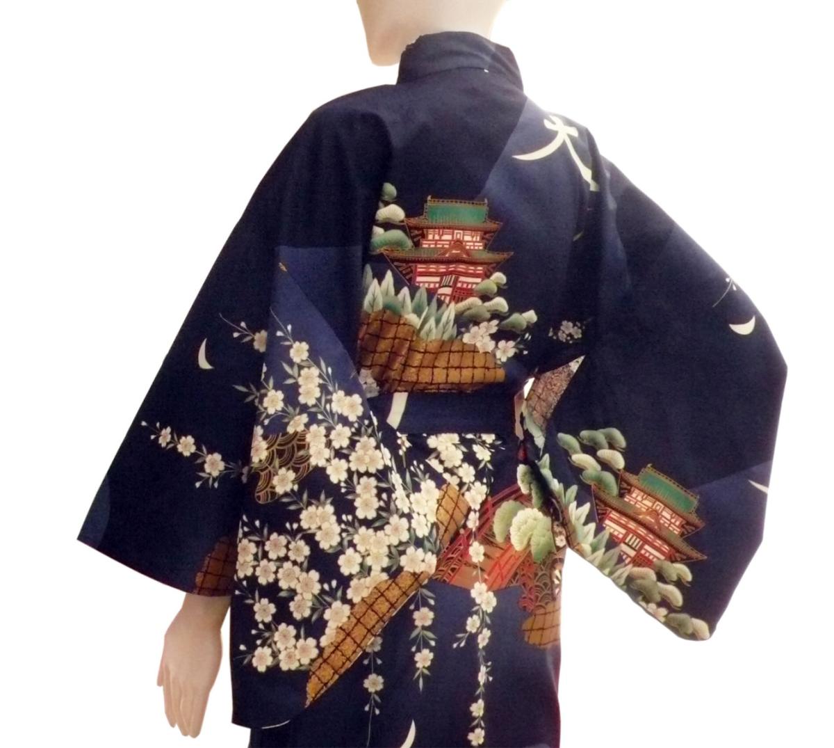 Kimono Daimonji blau, Dame