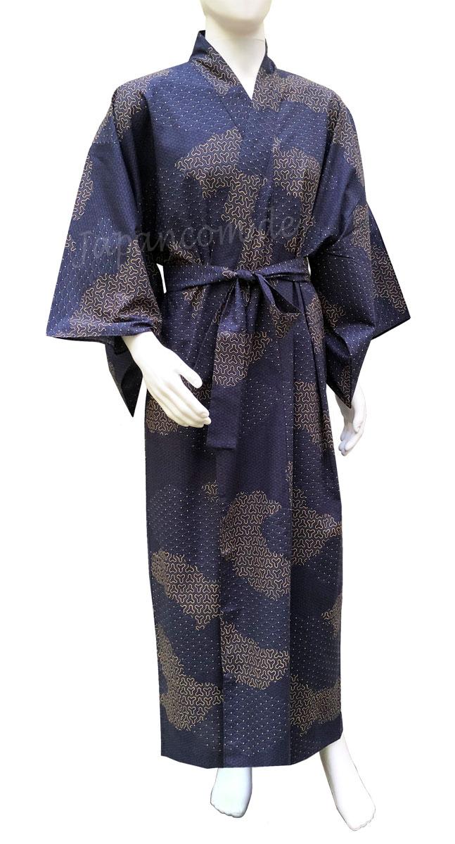 Herren Yukata Kimono Kumo dunkelblau
