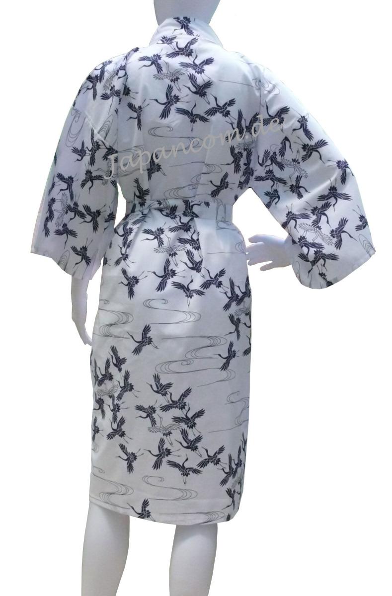 Kimono Schneekraniche weiss kurz