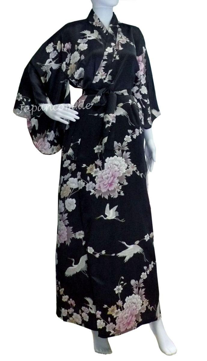Seidenkimono Royal Craness violett lang
