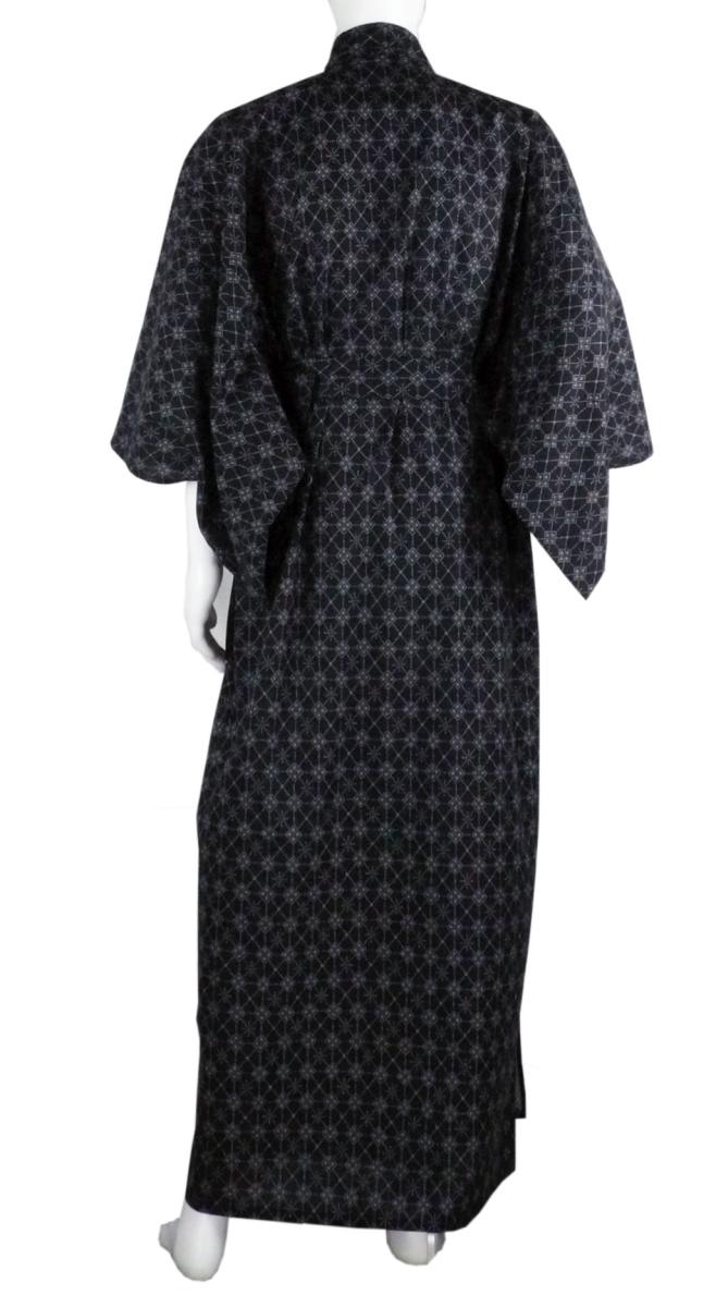 Yukata Rautenmuster schwarz, Gr. L