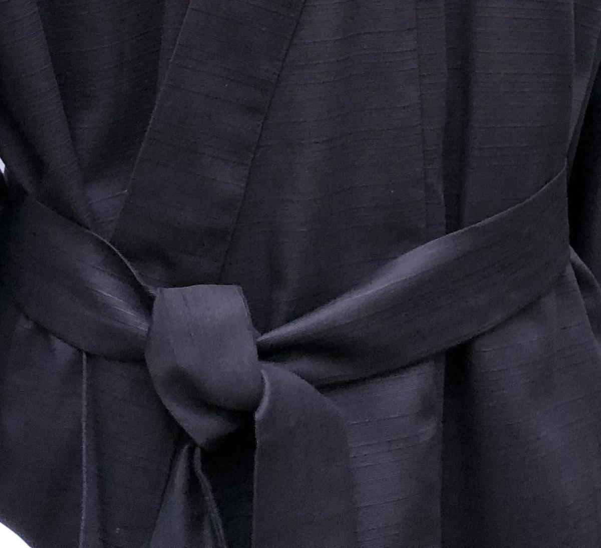 Herren Kimono Drachen Tsumugi schwarz