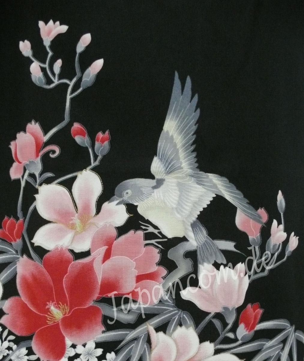 Happi Kimono Hana schwarz kurz