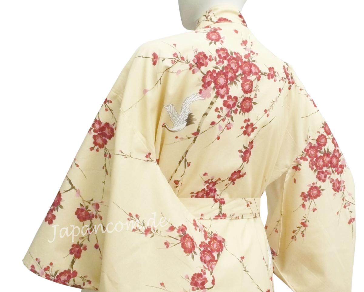 Kimono Cherry Blossom (Kirschblüte) beige, lang