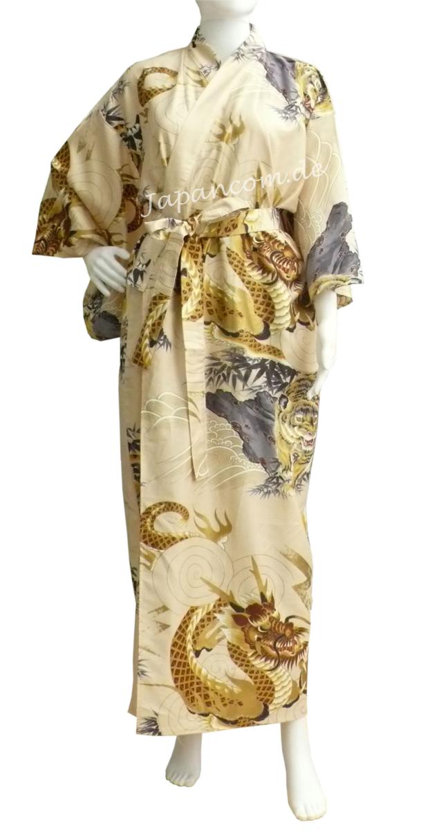 Kimono Drachen Tiger beige
