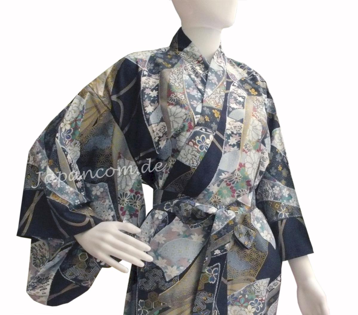 Damen Kimono Ribbon (Schleifenband) dunkelblau