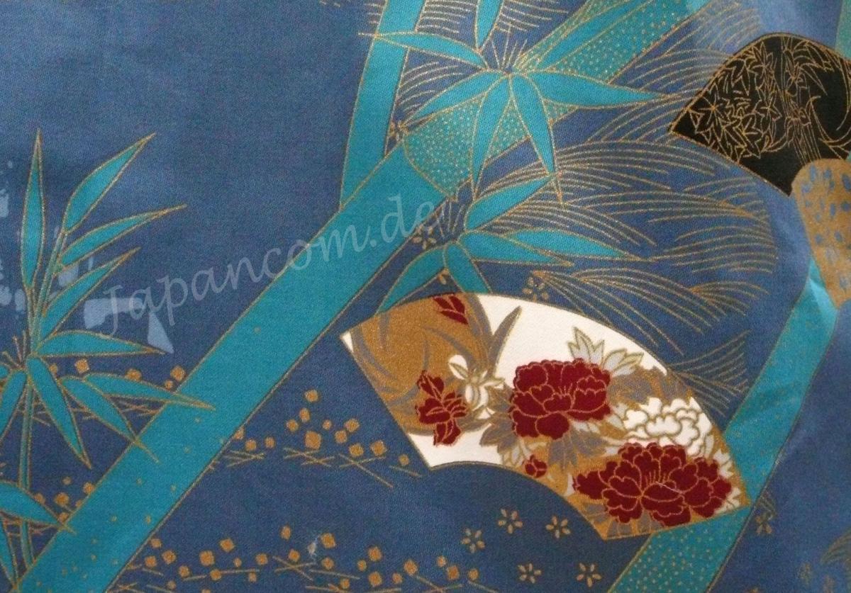 Damen Kimono Sensu Take (Fächer Bambus) türkis