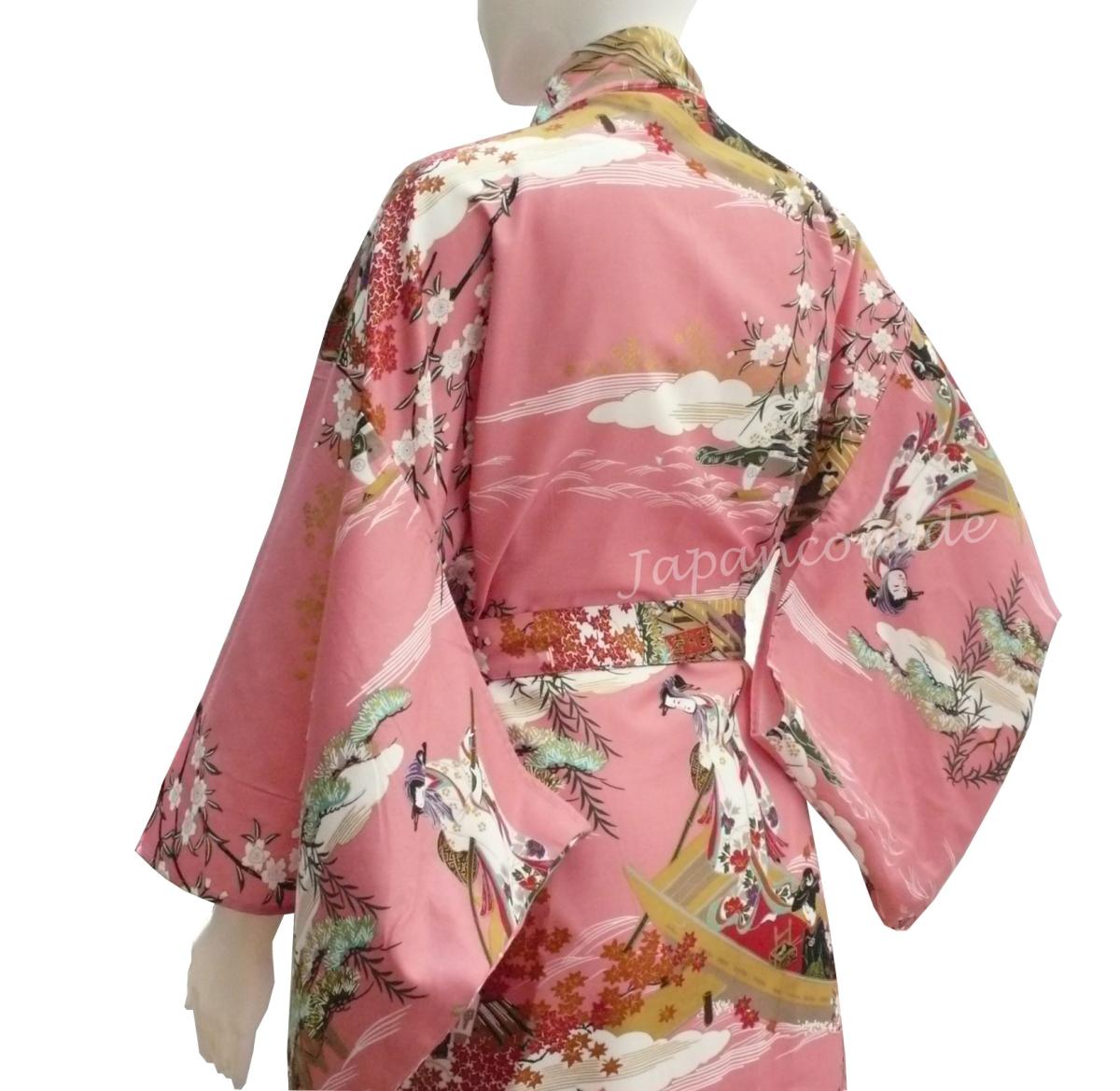 Damen Kimono Ukiyoe pink