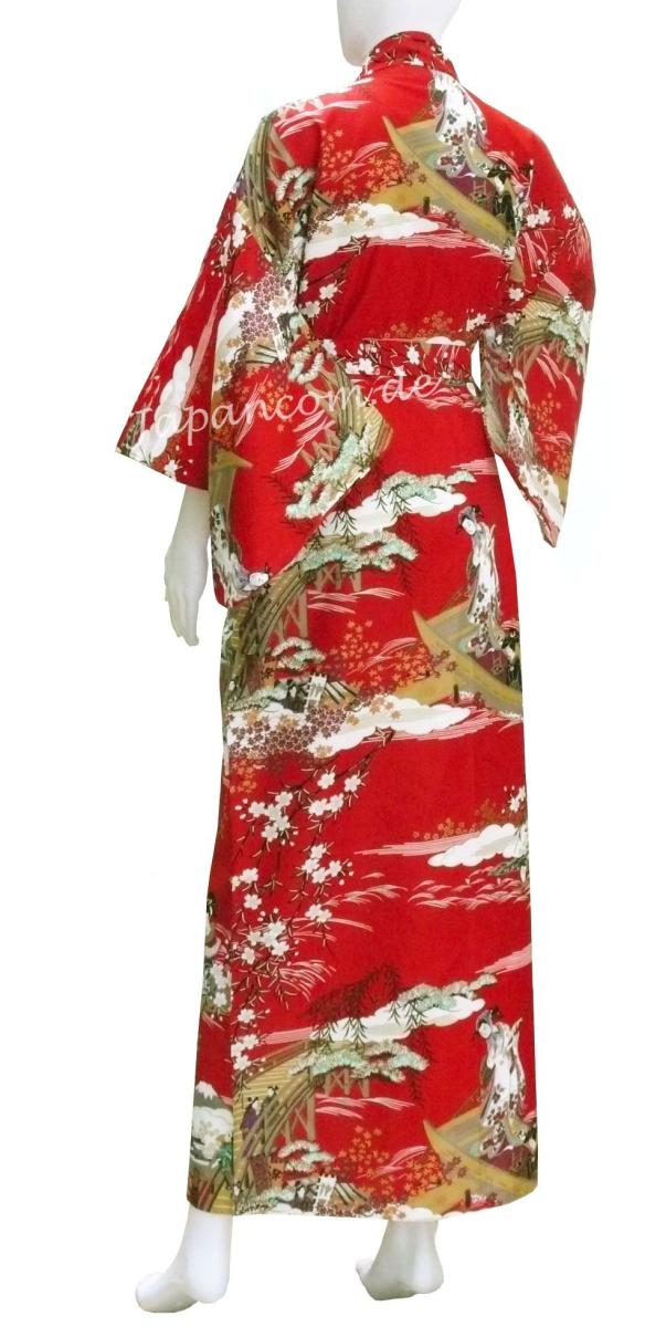 Damen Kimono Ukiyoe rot