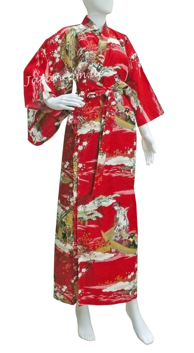 Damen Kimono Ukiyoe rot