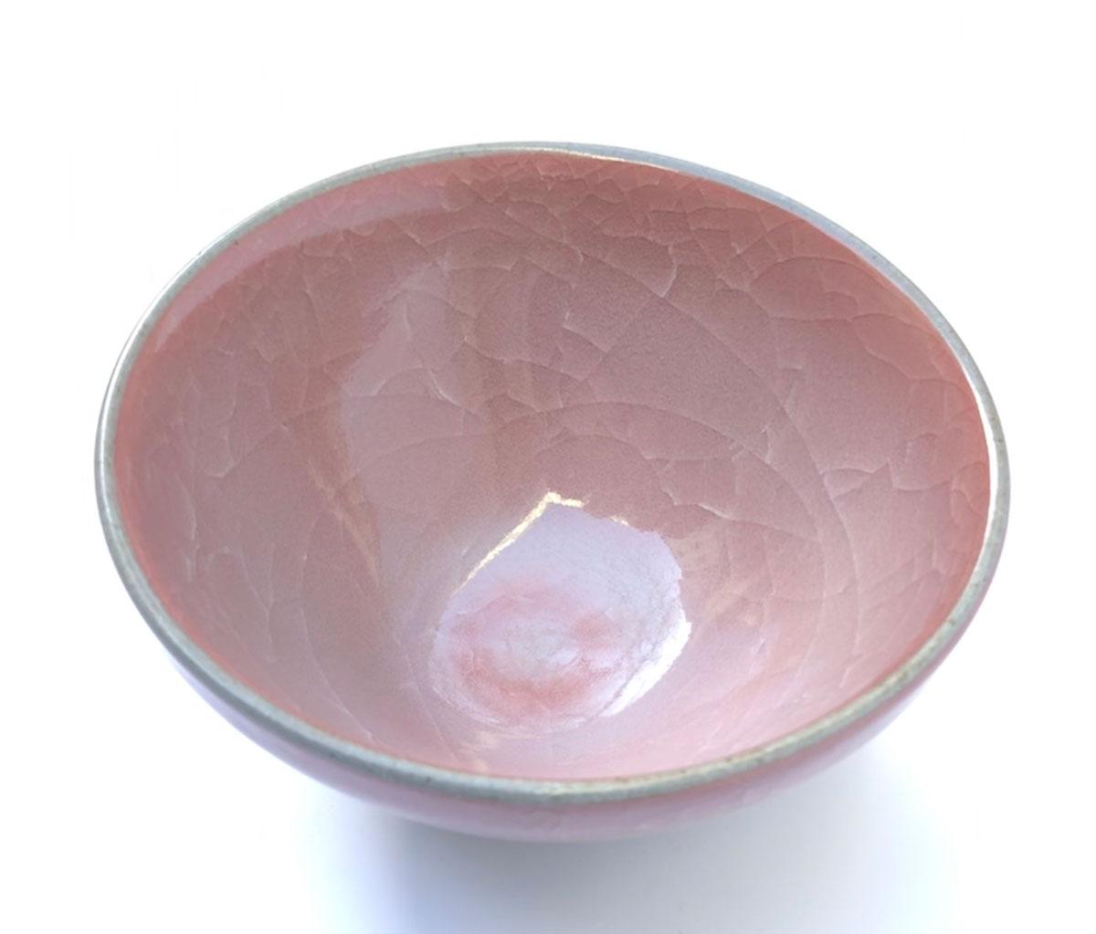 Matcha Schale Craquele pink-weiss