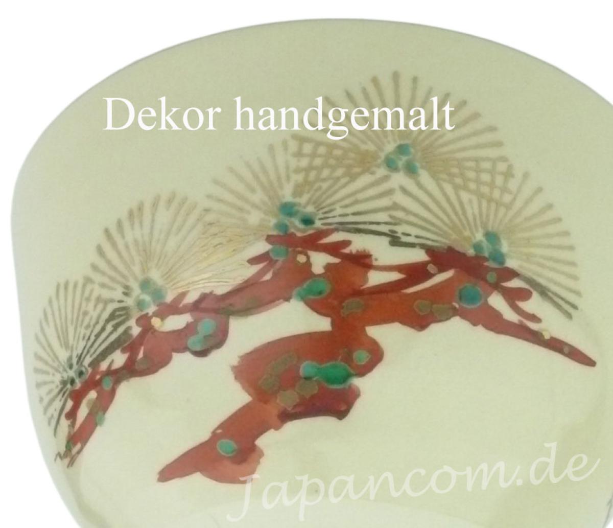 Matchaschale Kranich Kiefer handgemalt
