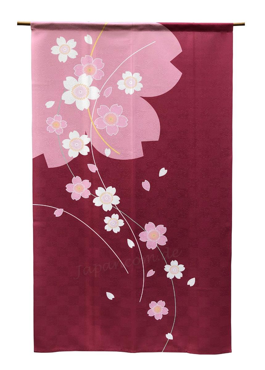 Noren Kyo Sakura Kirschblüten rot