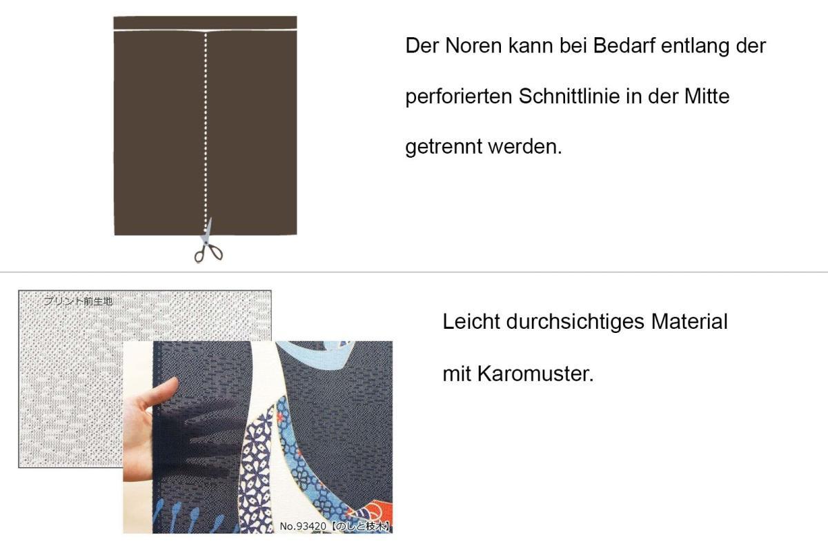 Noren Sakura Shoji blau 85 x 150 cm