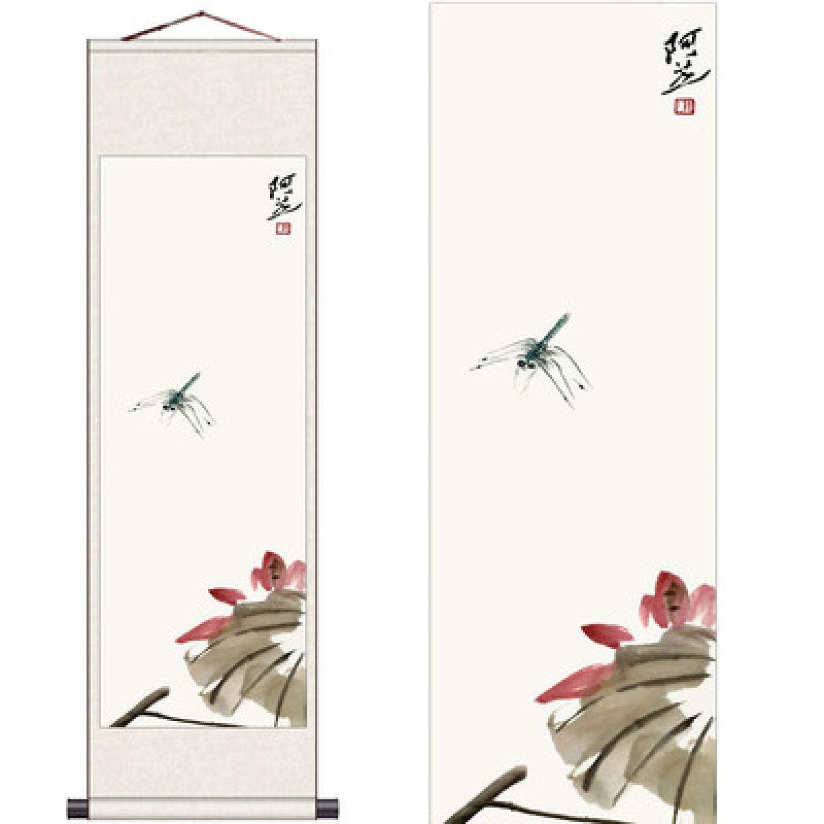 Rollbild Libelle Lotus 30 x  100 cm