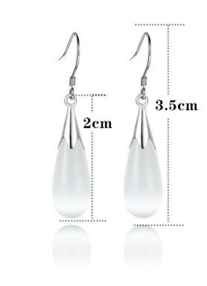 Silber Ohrringe Cat Eye weiss