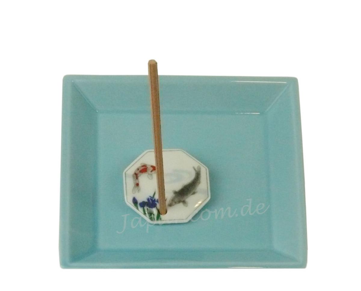 Räucherschale Shoyeido türkis 10 x 10 cm