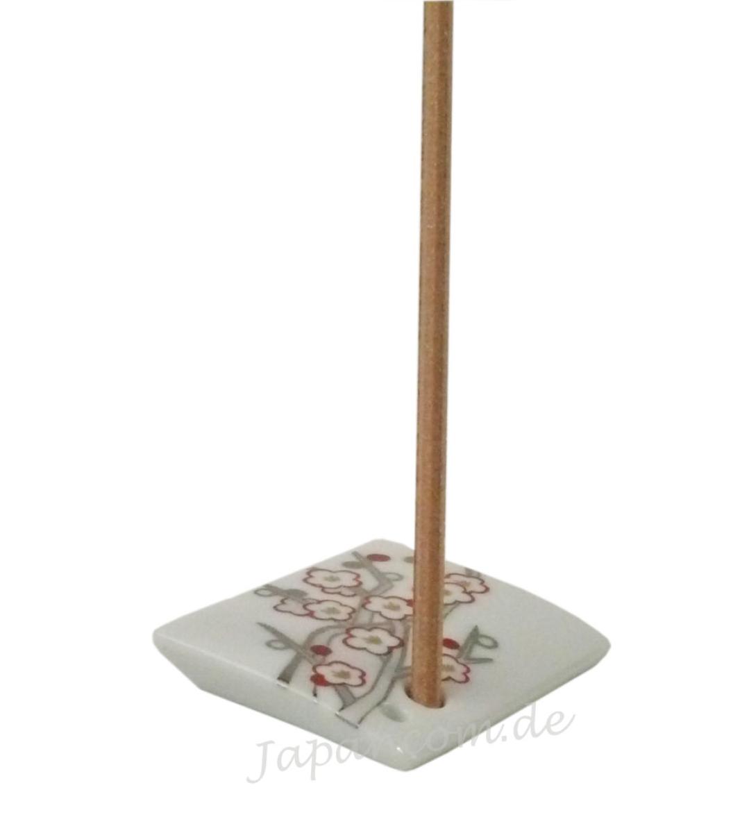 Japanischer Räucherstäbchenhalter Weisse Pflaumenblüte 3,5 x 3,5 cm