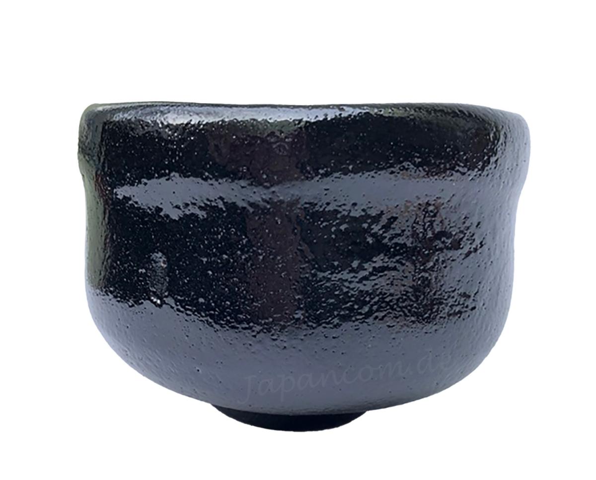 Matchaschale Kuro Raku schwarz im Holzkasten ø11,5 H8,7cm