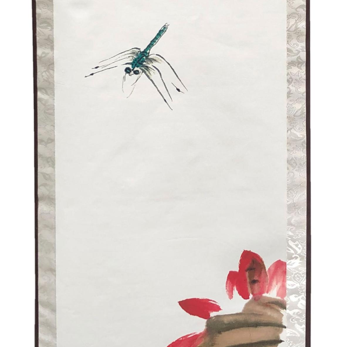 Rollbild Libelle Lotus 30 x  100 cm