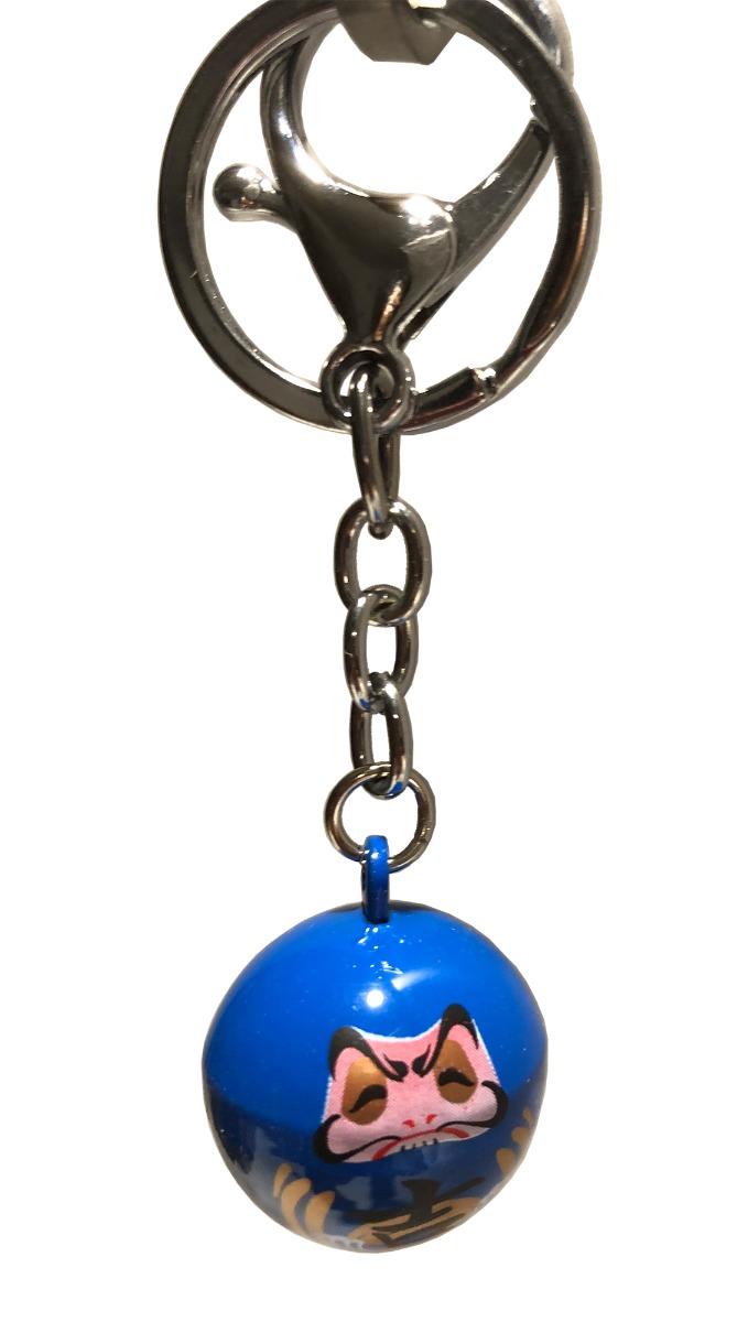Blauer Daruma Schlüsselanhänger aus Japan