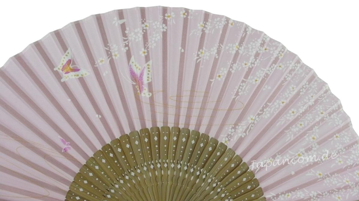 Fächer Schmetterlinge unter Kirschblüten pink Seide